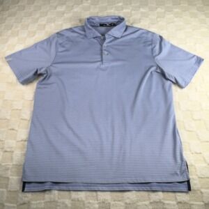 RLX Ralph Lauren Golf Polo Shirt Mens Large Blue‎ Striped Performance